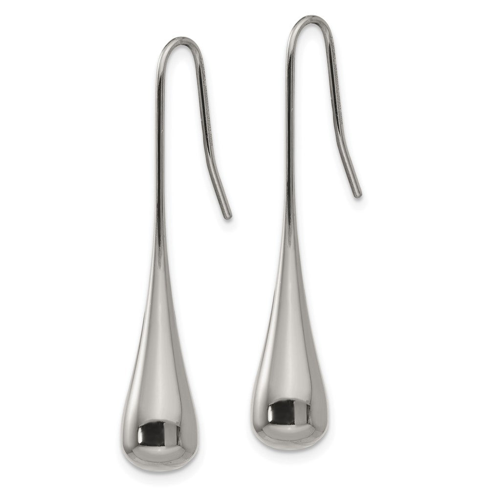 Chisel Stainless Steel Polished Shepherd Hook Earrings
