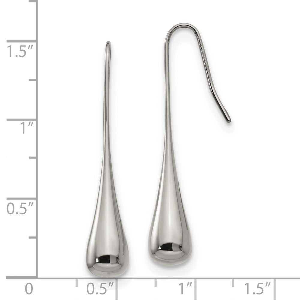 Chisel Stainless Steel Polished Shepherd Hook Earrings
