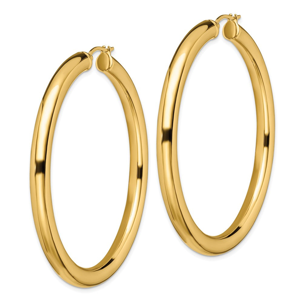 Chisel Stainless Steel Polished Yellow IP-plated Hoop Earrings