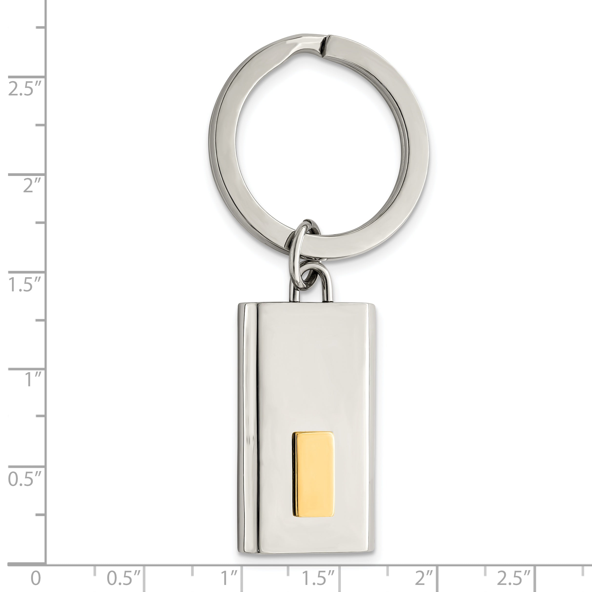 Chisel Stainless Steel Polished Yellow IP-plated Key Ring
