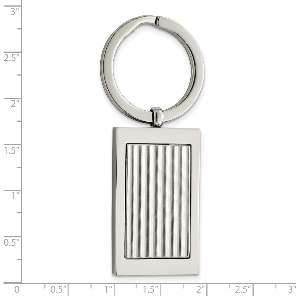 Stainless Steel Polished and Textured Key Ring