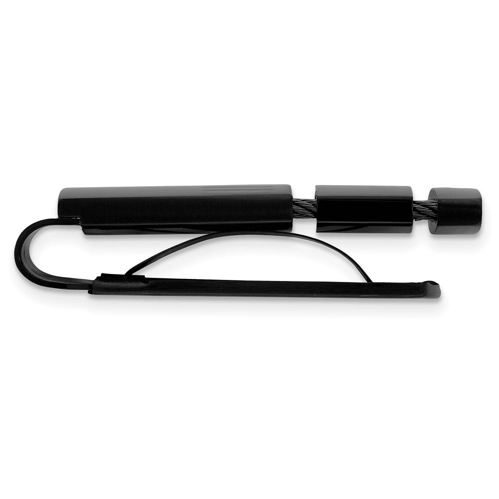 Chisel Stainless Steel Brushed and Polished Black IP-plated with Cable Money Clip