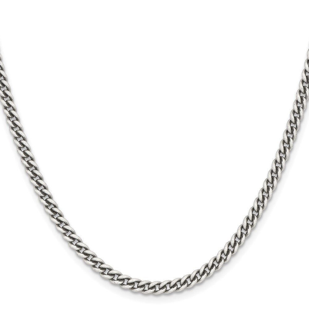 Chisel Stainless Steel Antiqued 4mm 24 inch Round Curb Chain