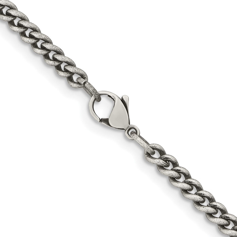 Chisel Stainless Steel Antiqued 4mm 24 inch Round Curb Chain