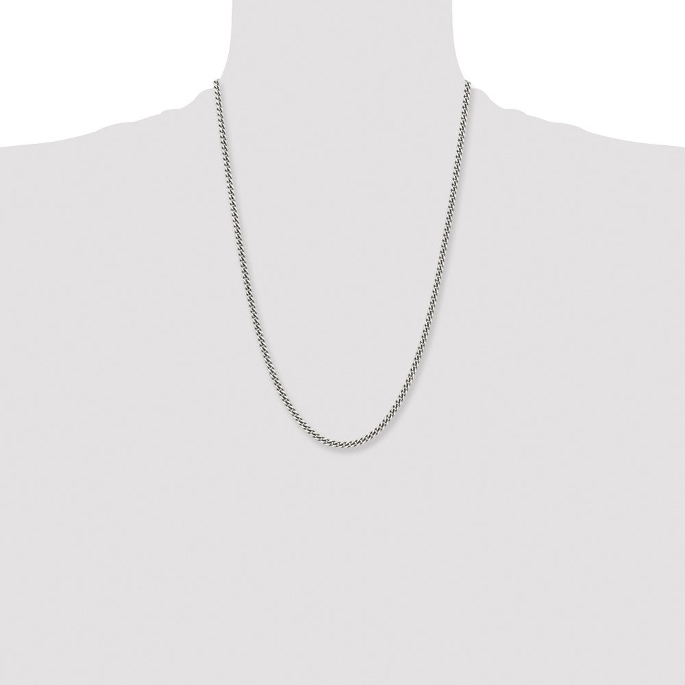 Chisel Stainless Steel Antiqued 4mm 24 inch Round Curb Chain