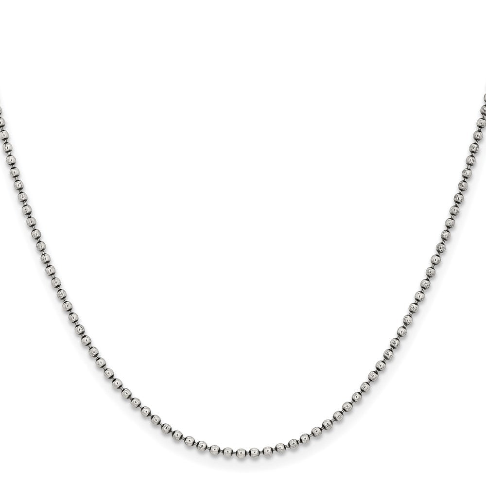Chisel Stainless Steel Antiqued 2mm 22 inch Beaded Ball Chain