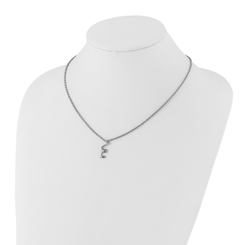 Stainless Steel Polished CZ Snake Necklace