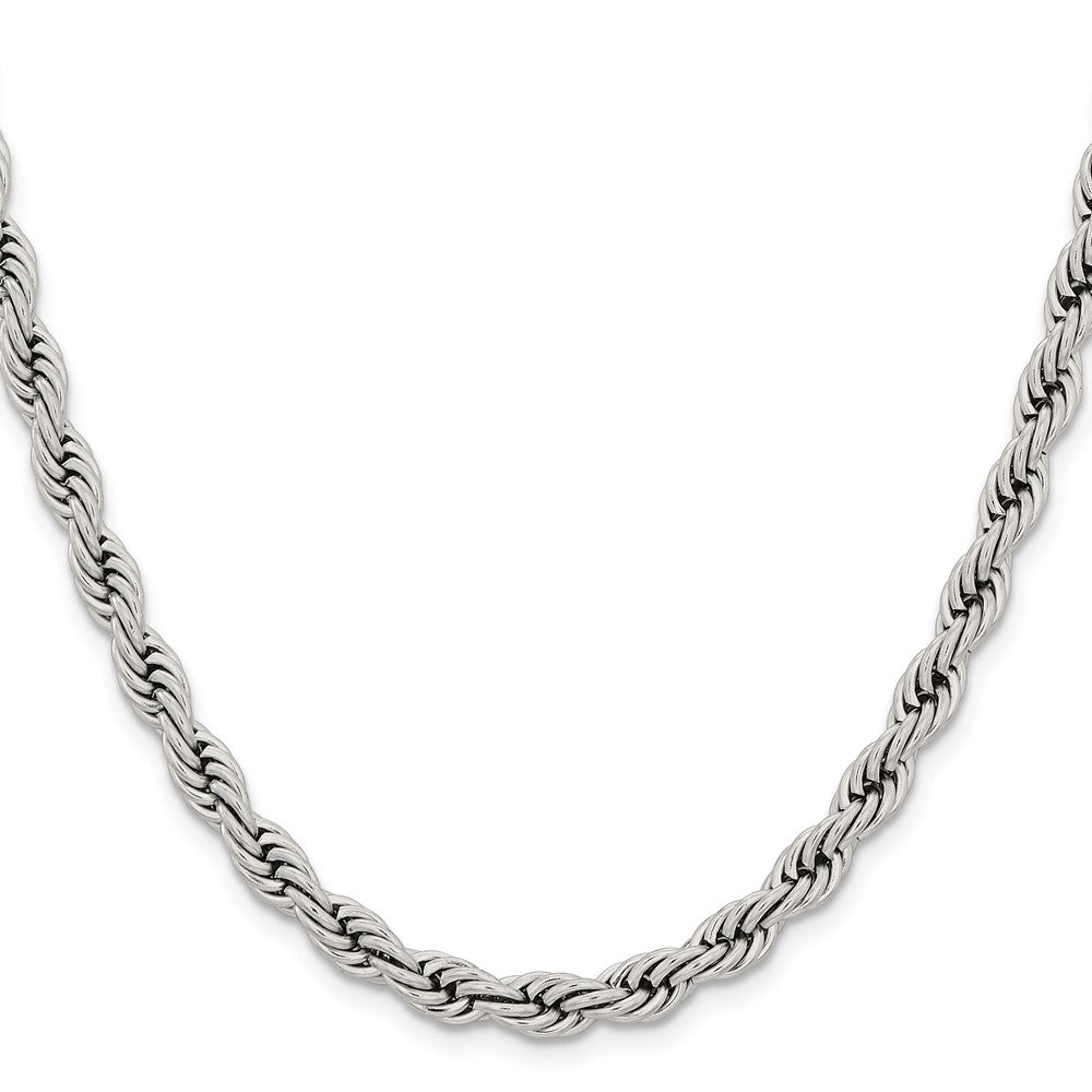 Chisel Stainless Steel Polished 6mm 24 inch Rope Chain