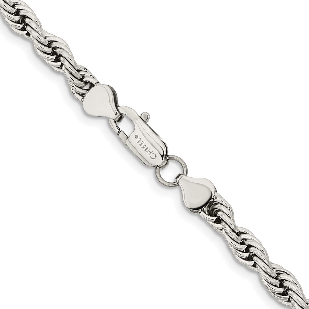 Chisel Stainless Steel Polished 6mm 20 inch Rope Chain