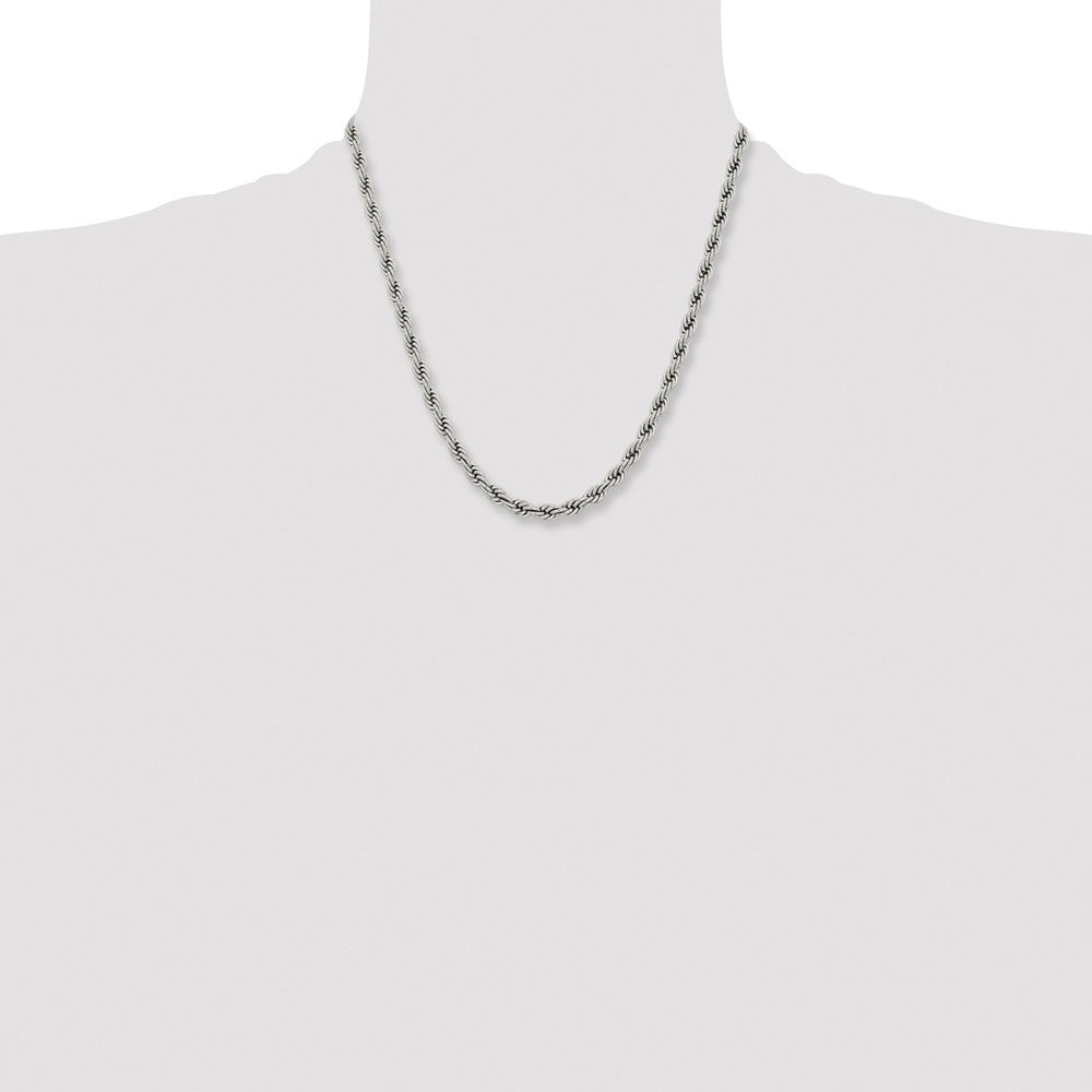 Chisel Stainless Steel Polished 6mm 20 inch Rope Chain