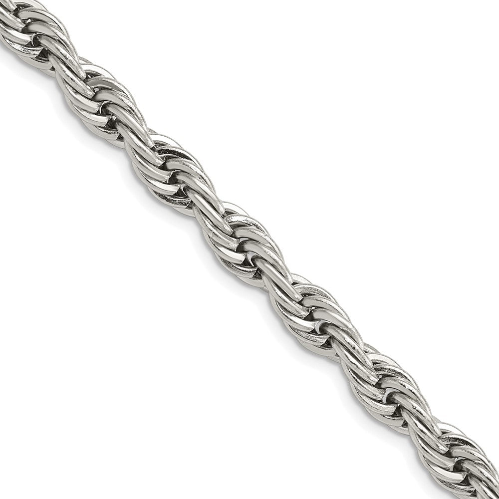 Chisel Stainless Steel Polished 7mm 22 inch Rope Chain