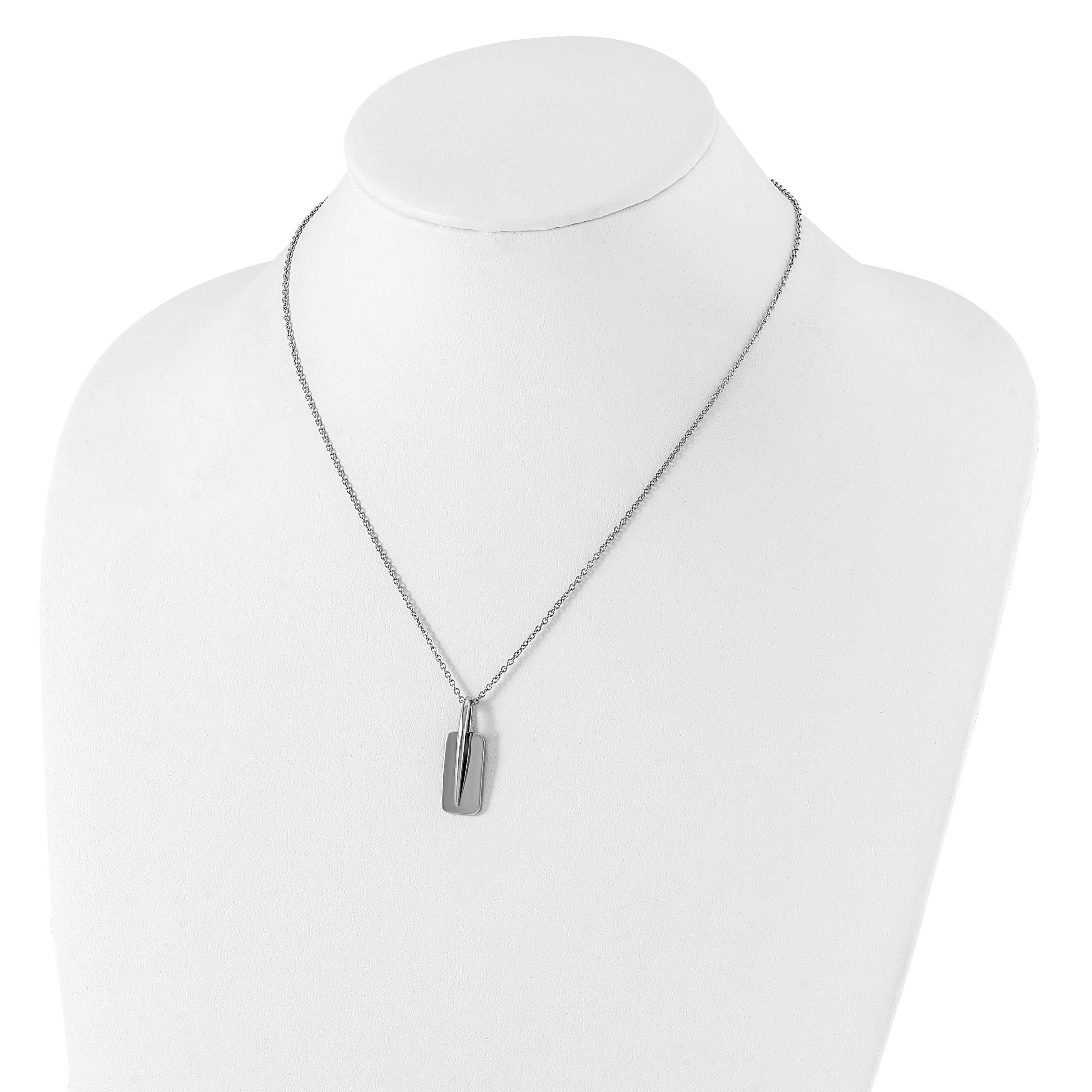 Stainless Steel Moveable Tag Necklace