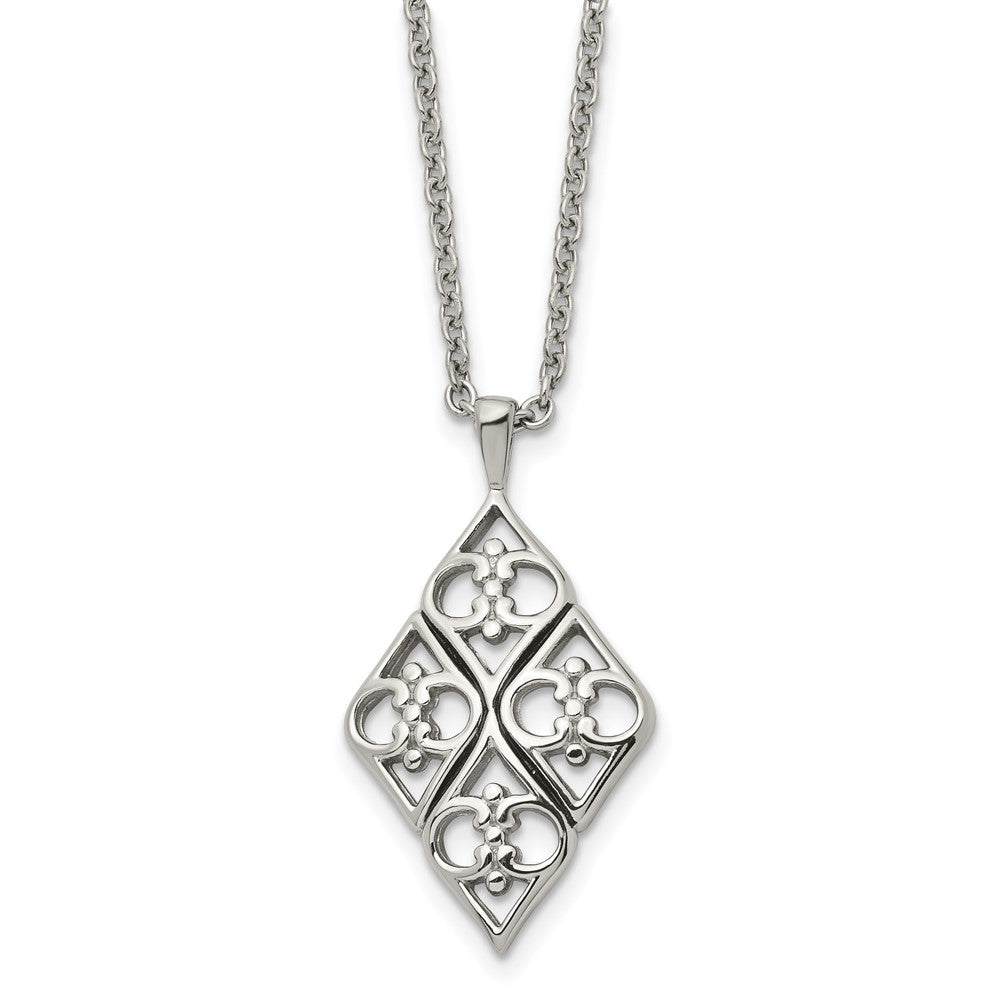 Chisel Stainless Steel Polished Pendant on a 20 inch Cable Chain Necklace