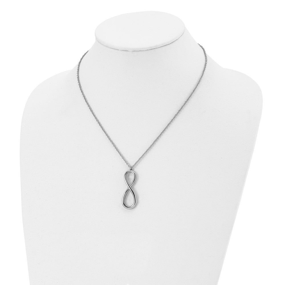 Chisel Stainless Steel Polished Infinity Symbol on an 18 inch Cable Chain Necklace