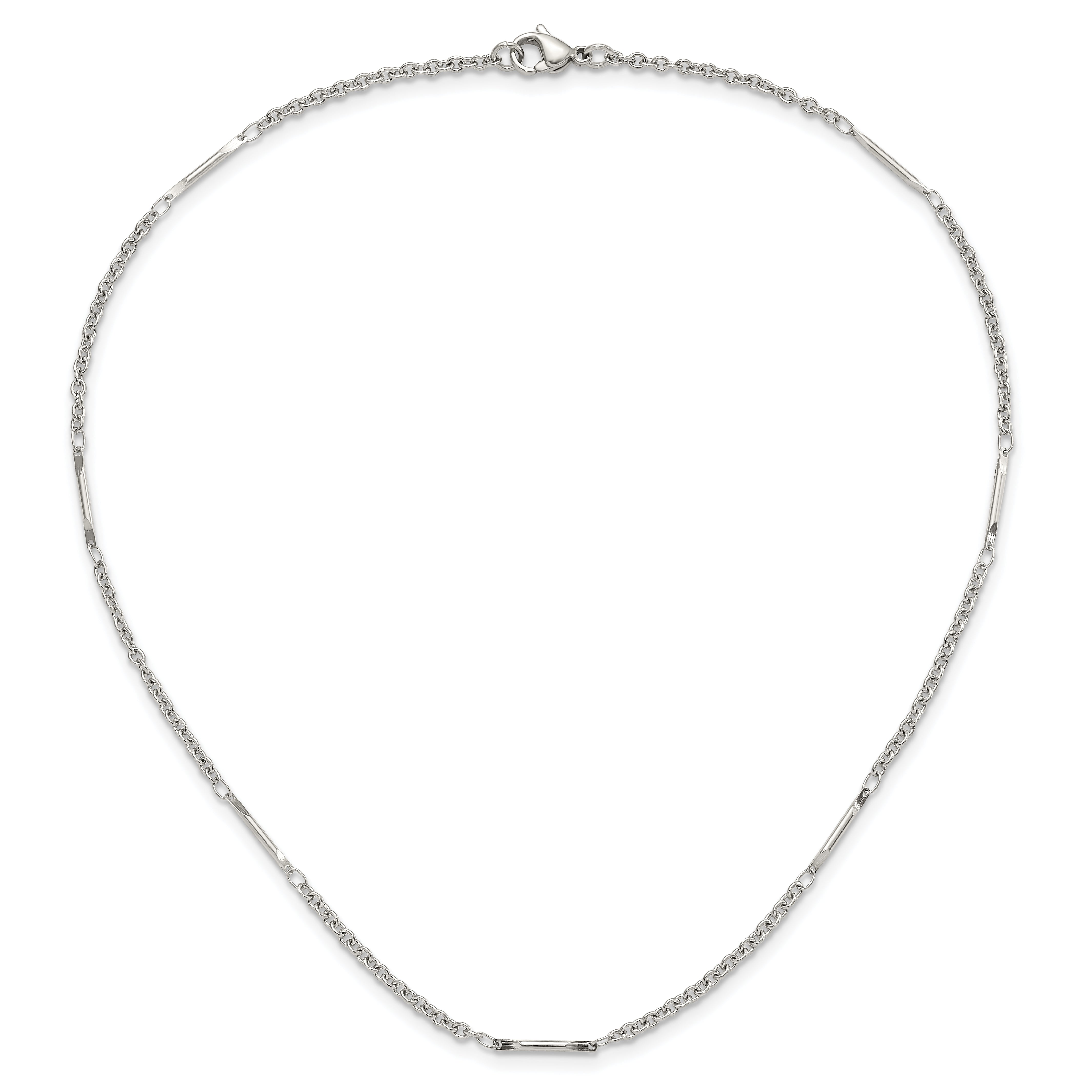 Stainless Steel Polished Fancy Link Necklace