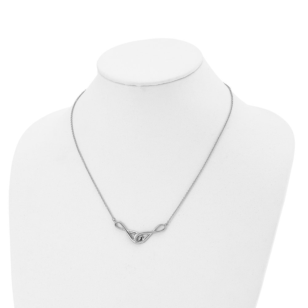 Stainless Steel Polished Infinity Symbols 19in Necklace