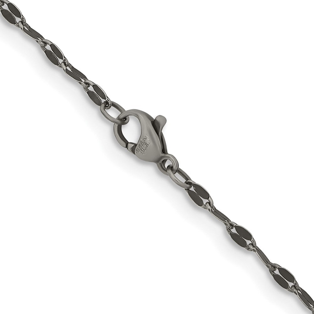 Chisel Stainless Steel Oxidized 2.5mm 22 inch Fancy Chain