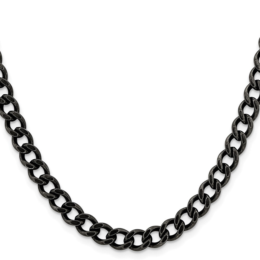 Chisel Stainless Steel Antiqued 6.7mm 24 inch Curb Chain