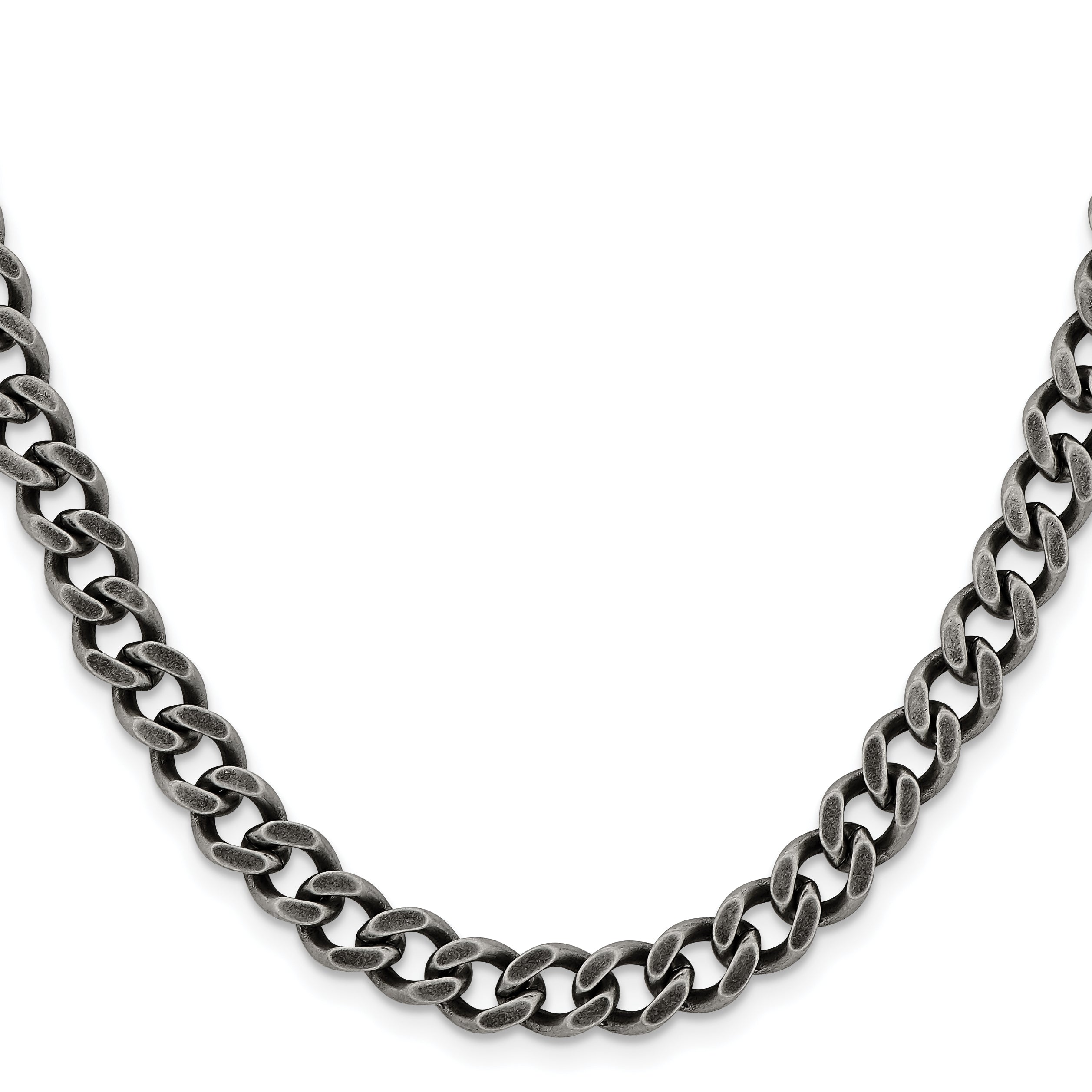 Chisel Stainless Steel Oxidized 7.5mm 22 inch Curb Chain