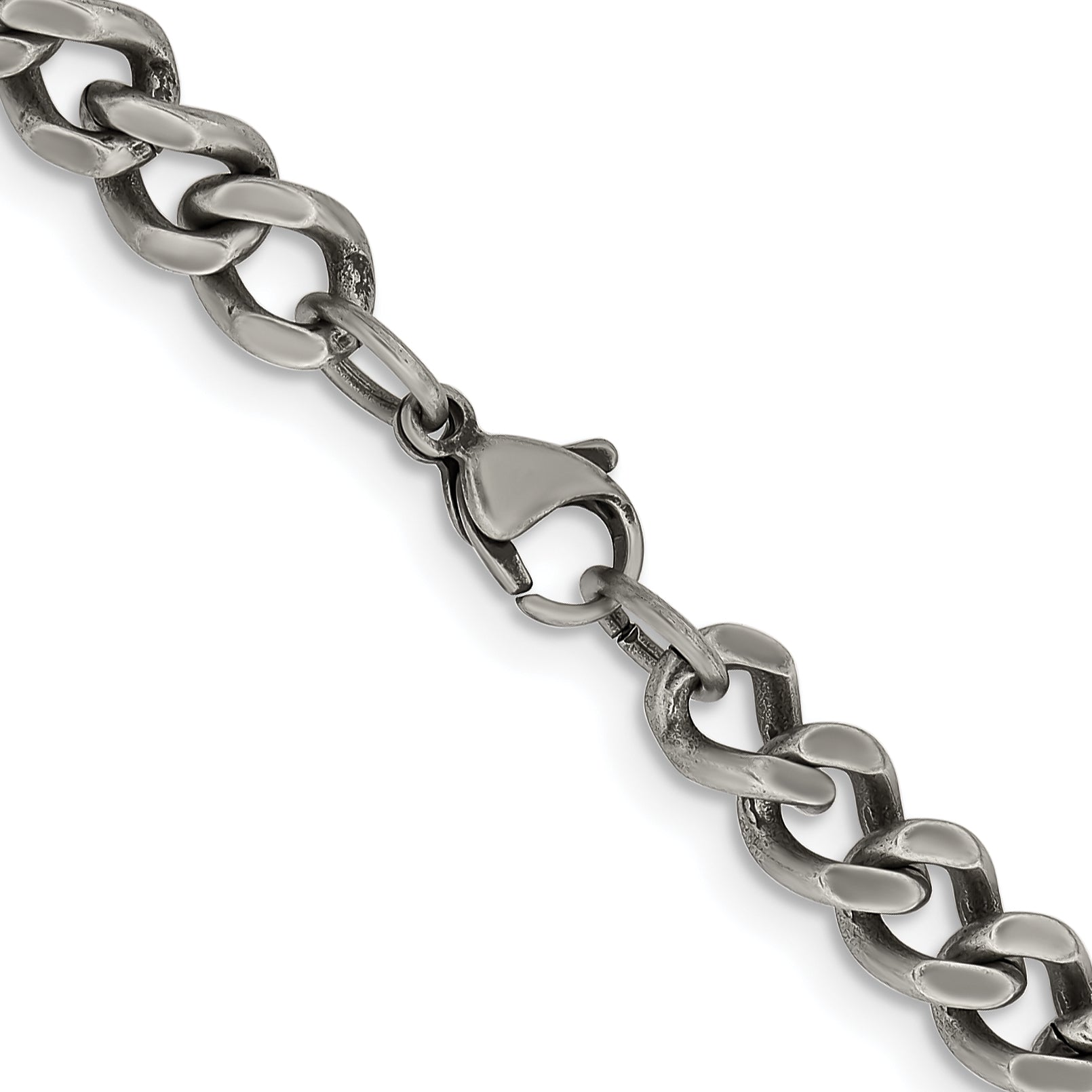 Chisel Stainless Steel Oxidized 7.5mm 22 inch Curb Chain