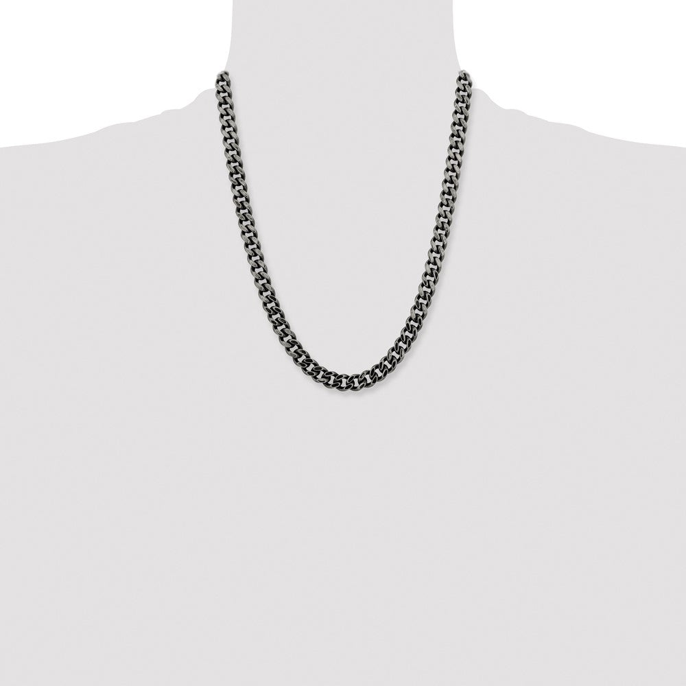 Chisel Stainless Steel Oxidized 9.25mm 22 inch Curb Chain