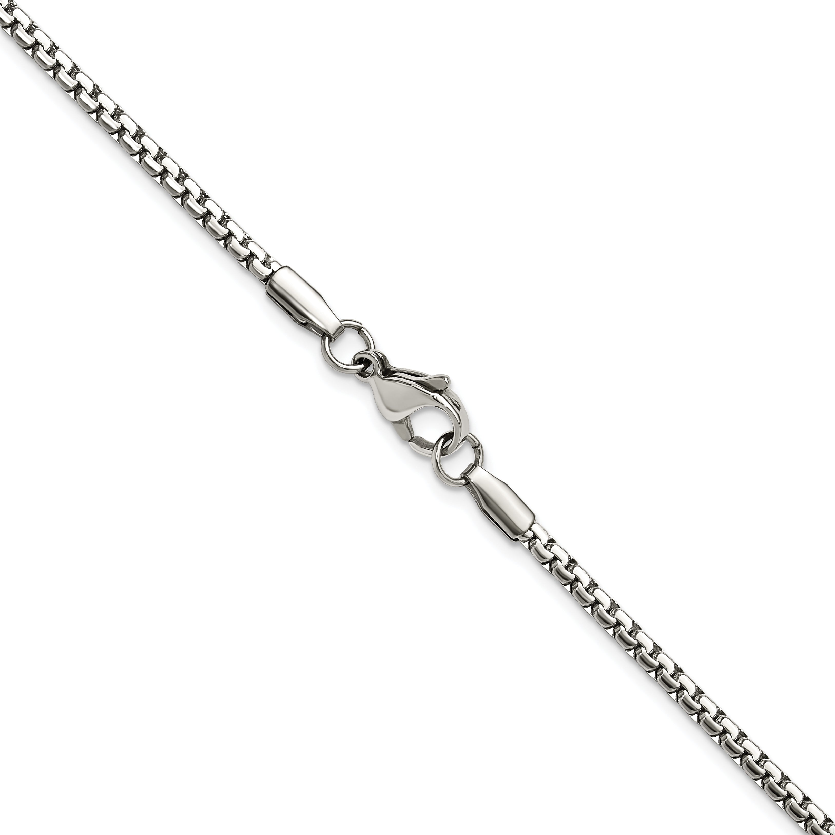 Chisel Stainless Steel Polished 2.5mm 20 inch Fancy Box Chain