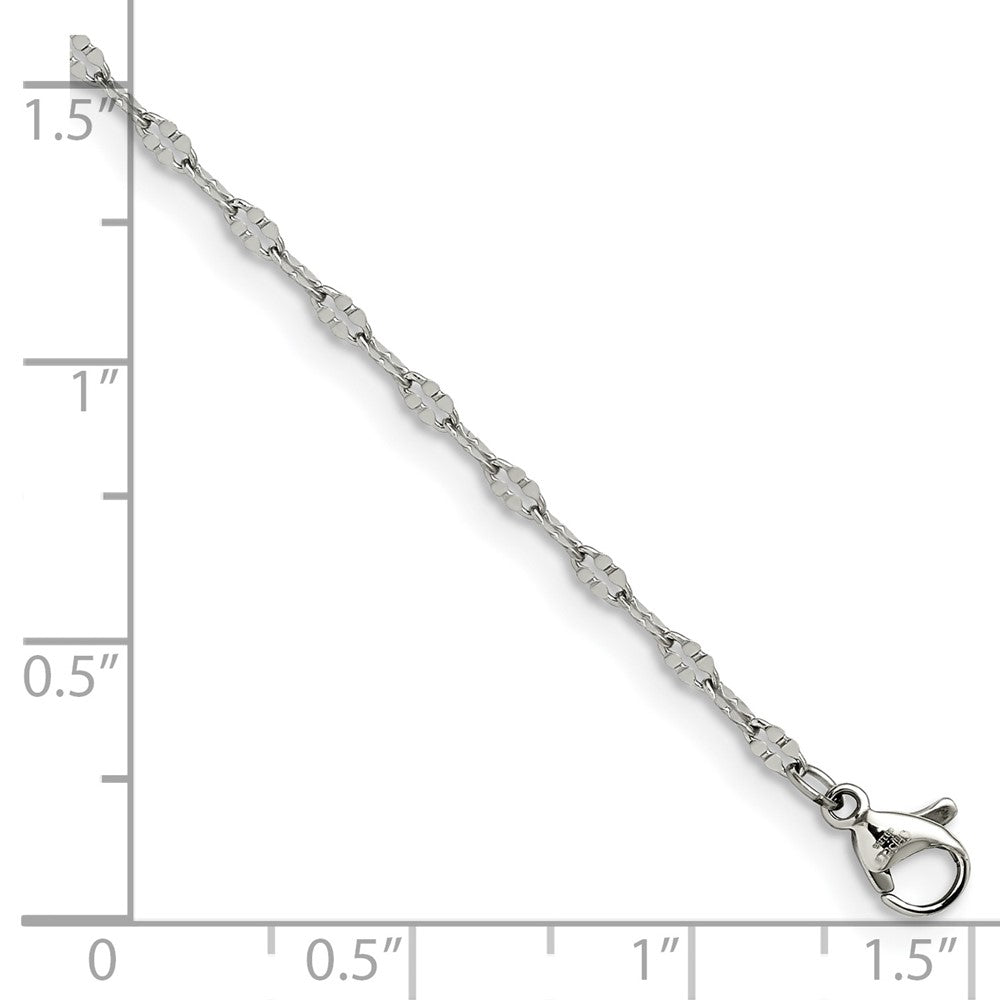 Chisel Stainless Steel Polished 9.5 inch Fancy Link Chain Anklet