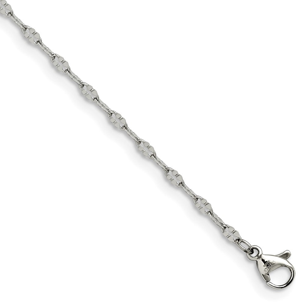 Chisel Stainless Steel Polished 9.5 inch Fancy Link Chain Anklet