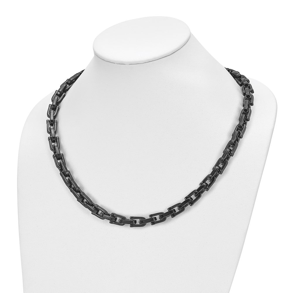 Chisel Stainless Steel Polished Black IP-plated 20 inch Link Necklace