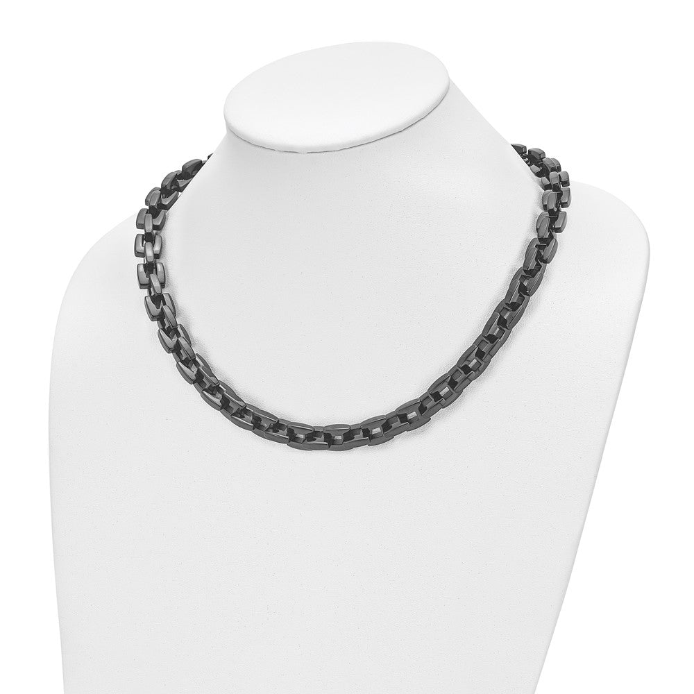 Chisel Stainless Steel Polished Black IP-plated 20.5 inch Link Necklace