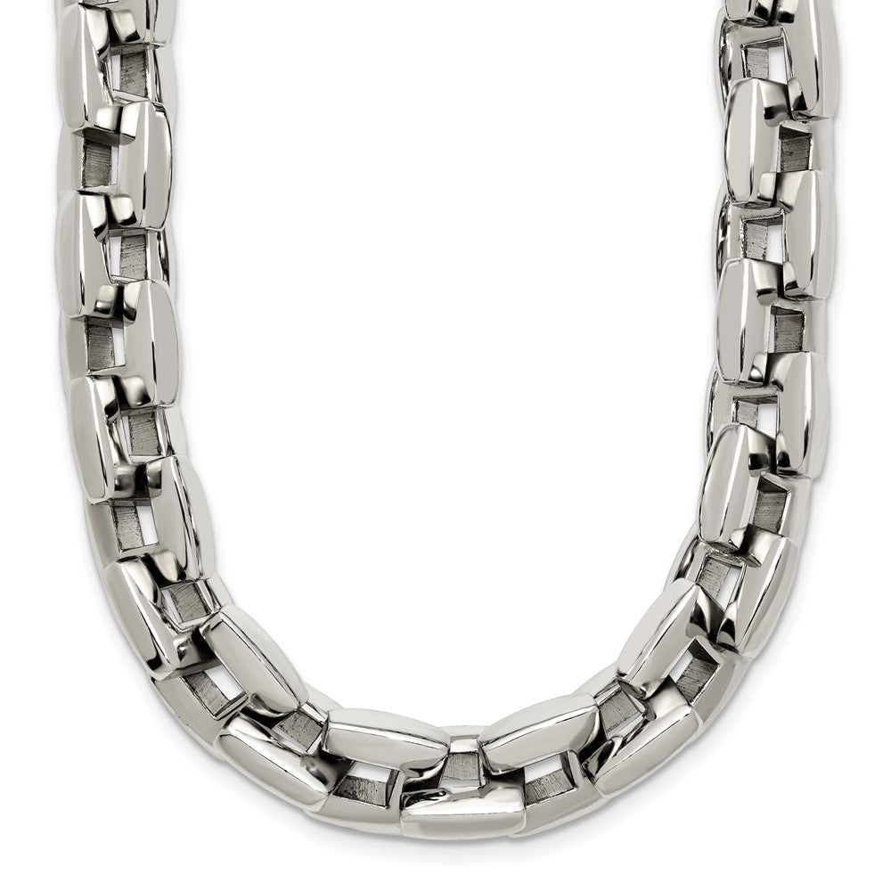 Chisel Stainless Steel Polished 20 inch Square Link Necklace