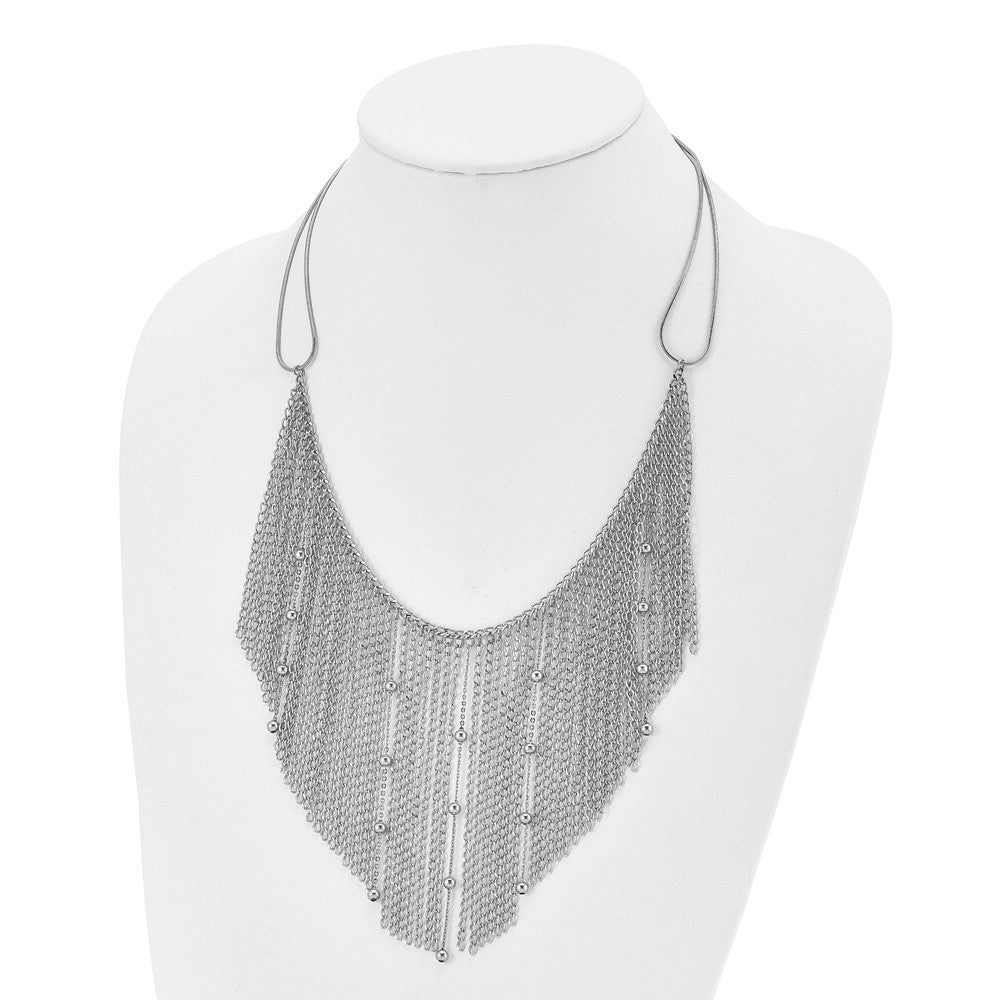Stainless Steel Polished Multi Chain Bib 20in Necklace