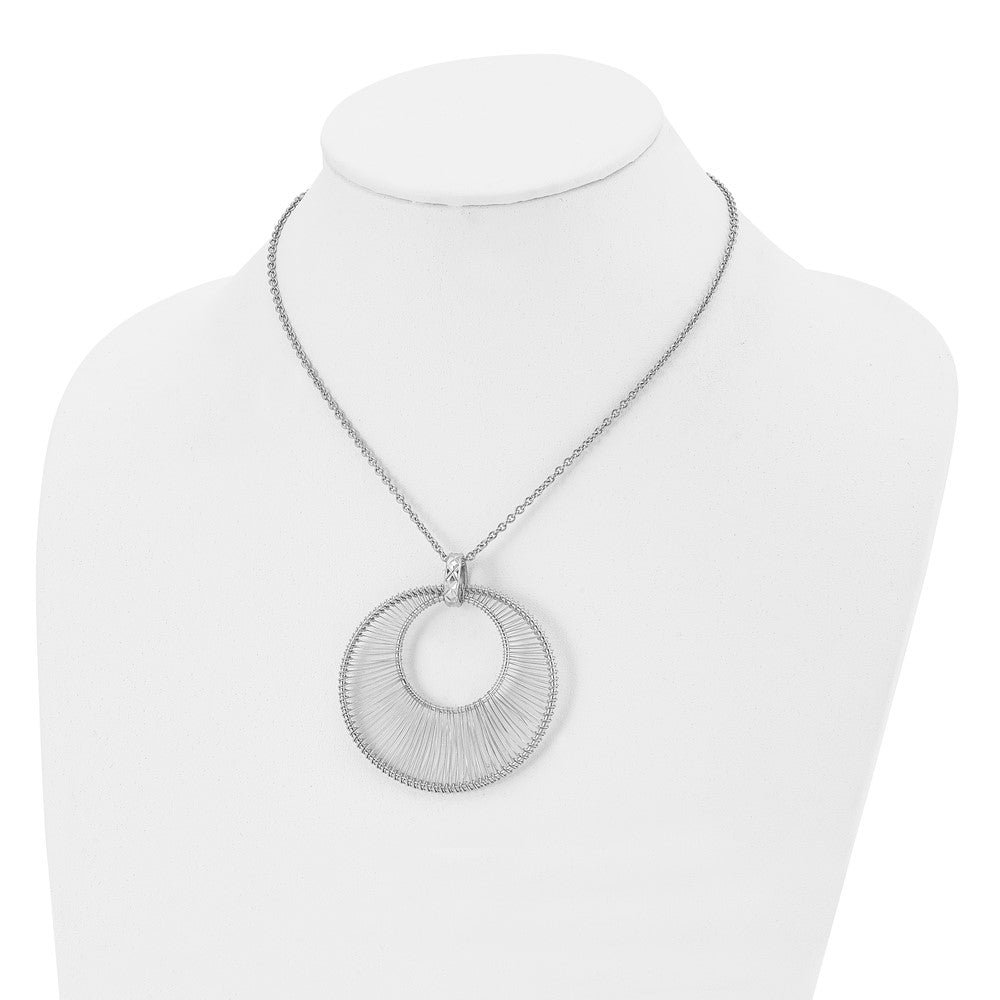 Stainless Steel Polished Wire Circle 16.5in w/2in ext Necklace