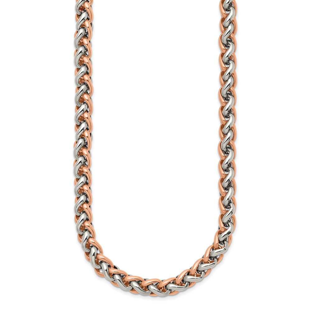 Chisel Stainless Steel Polished Rose IP-plated 24 inch Necklace