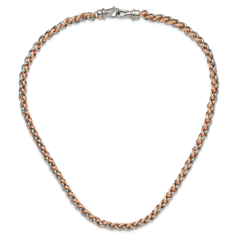 Chisel Stainless Steel Polished Rose IP-plated 24 inch Necklace