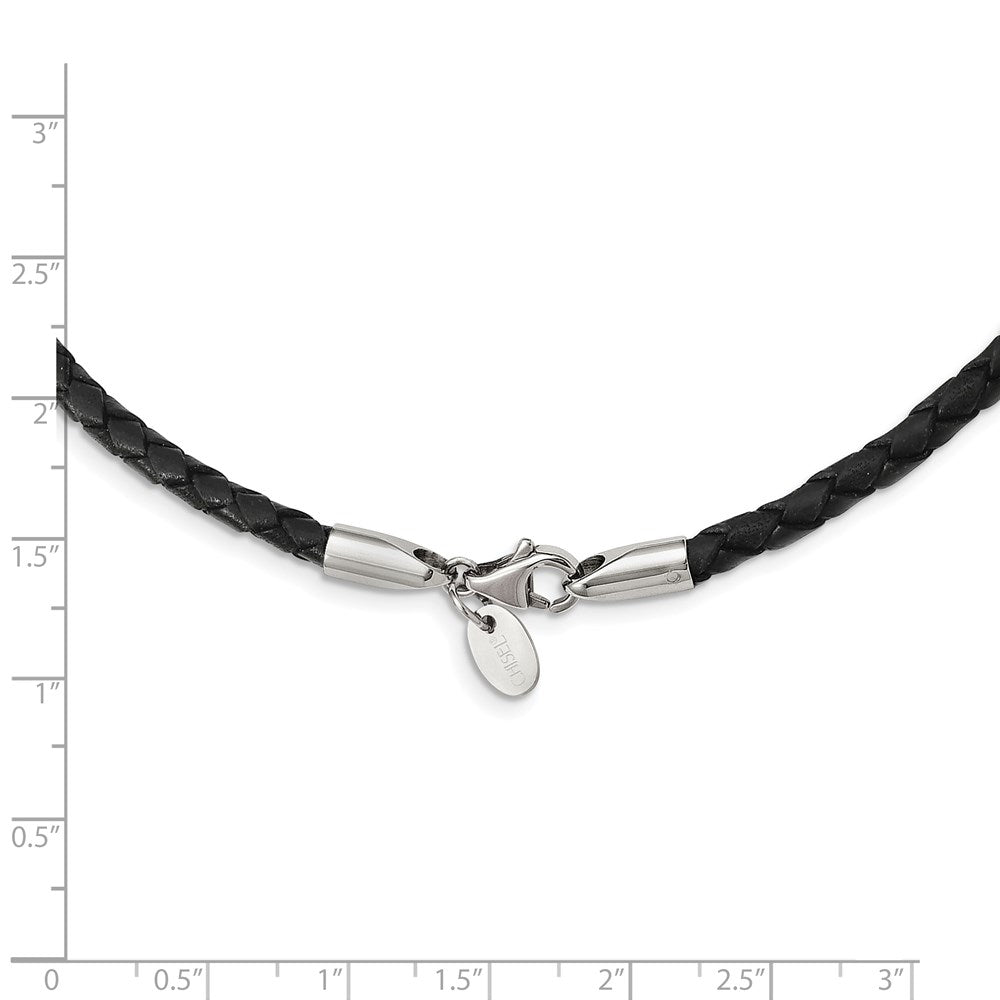 Chisel 4mm Genuine Leather Weave 18 inch Necklace