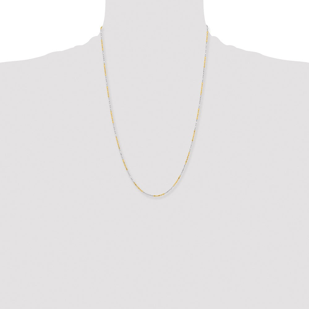 Chisel Two-tone Brass 1.2mm 24 inch Fancy Chain