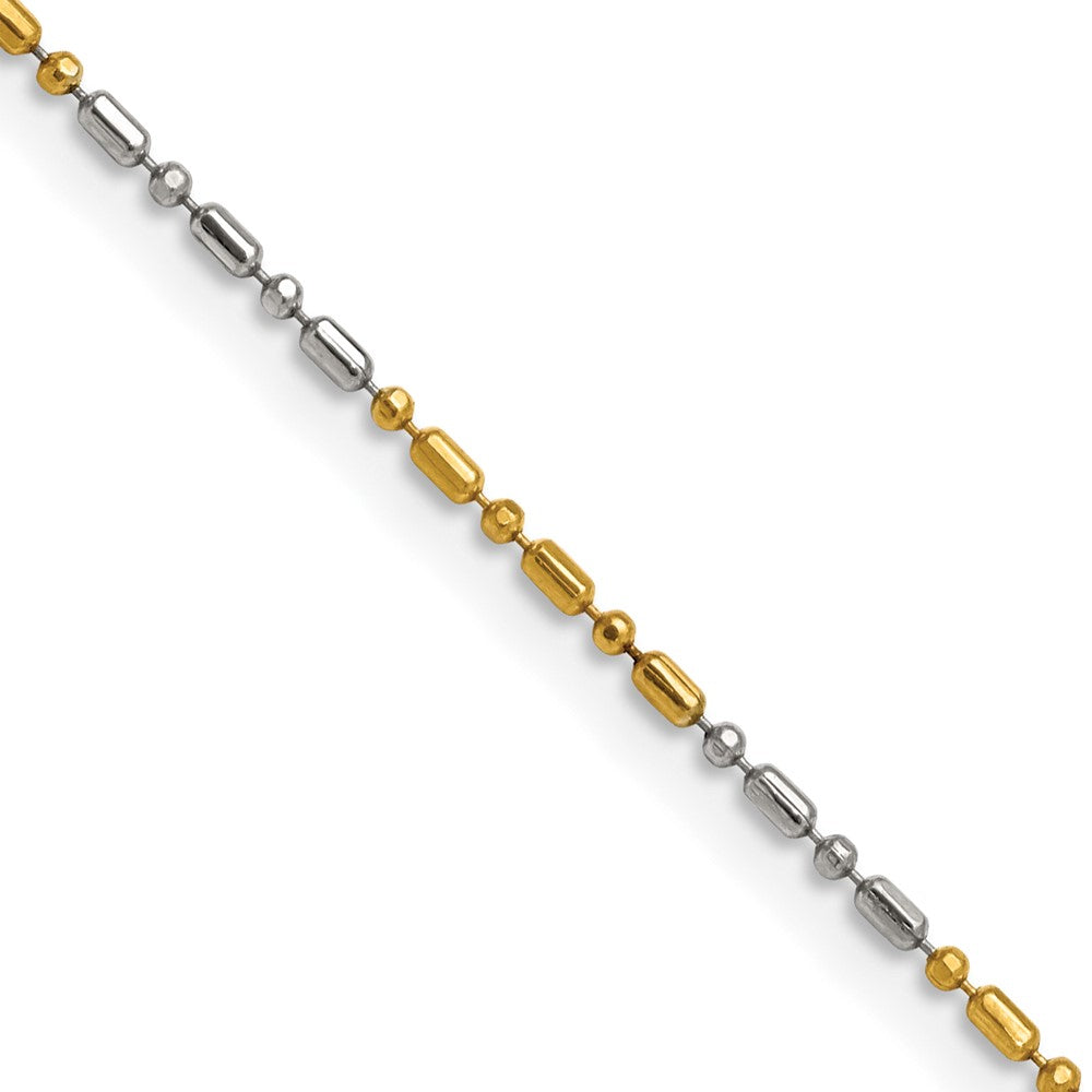 Chisel Two-tone Brass 1.2mm 16 inch Fancy Chain