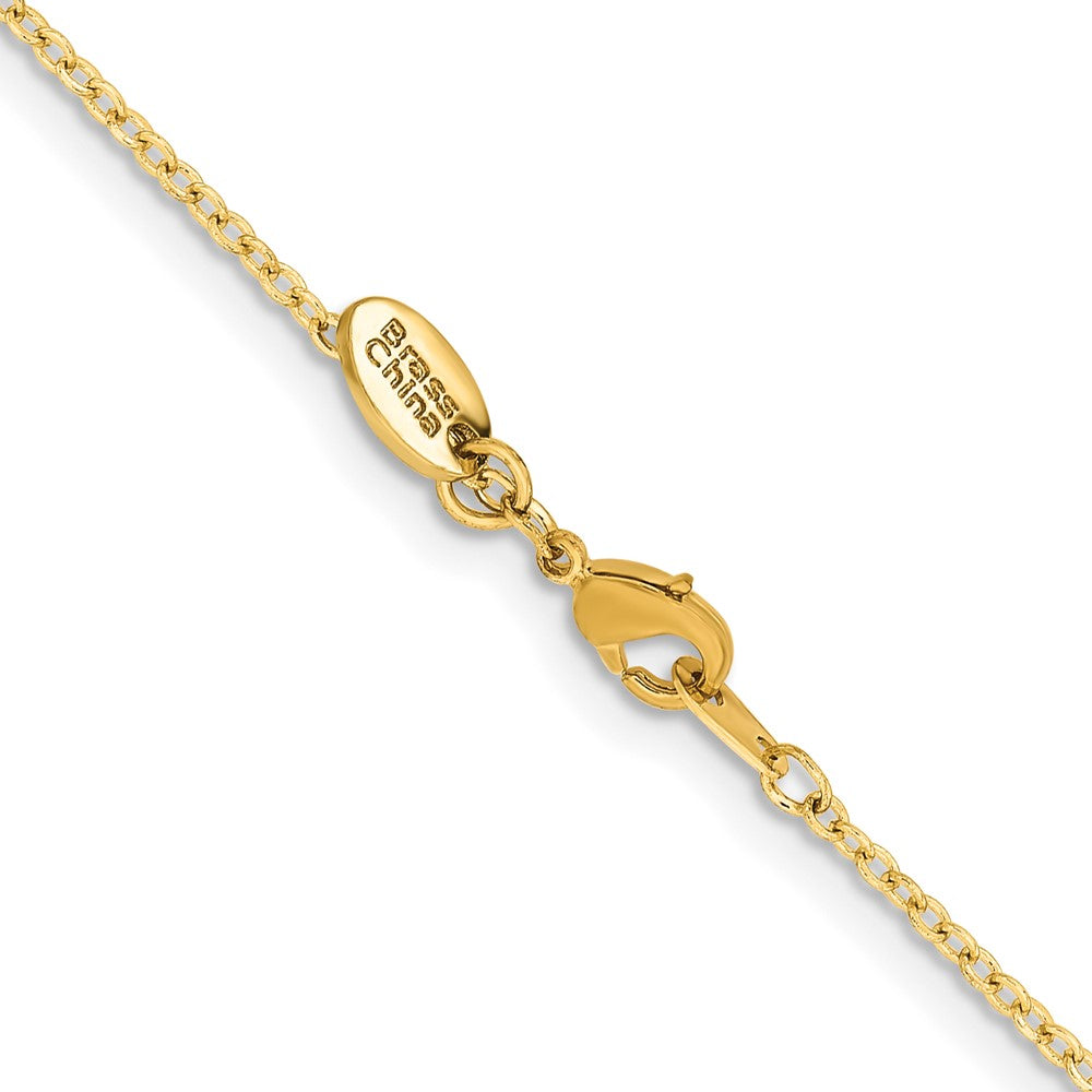 Chisel Gold-tone Brass 1.70mm Plated 24 inch Rolo Chain