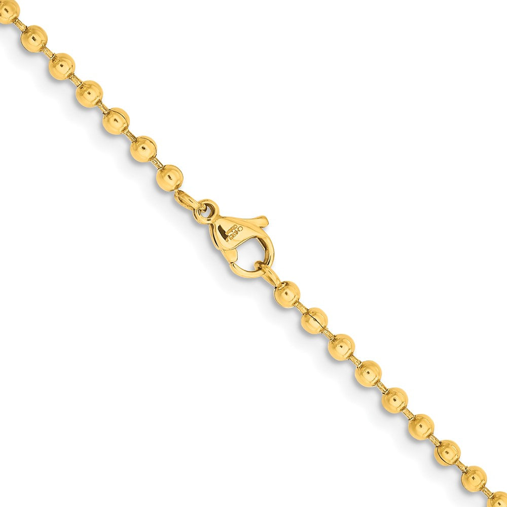 Chisel Stainless Steel Polished Yellow IP-plated 3mm 24 inch Ball Chain