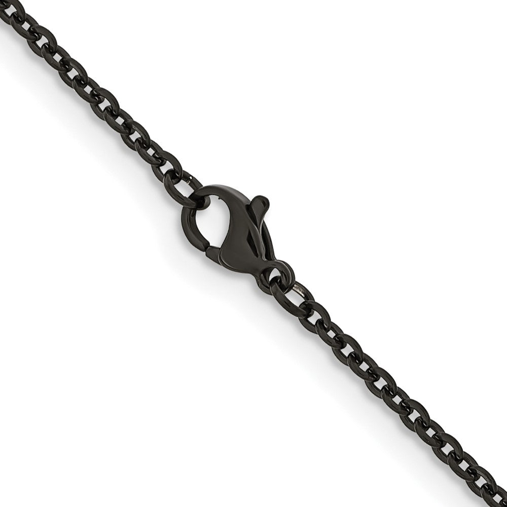 Chisel Stainless Steel Polished Black IP-plated 2.3mm 24 inch Cable Chain