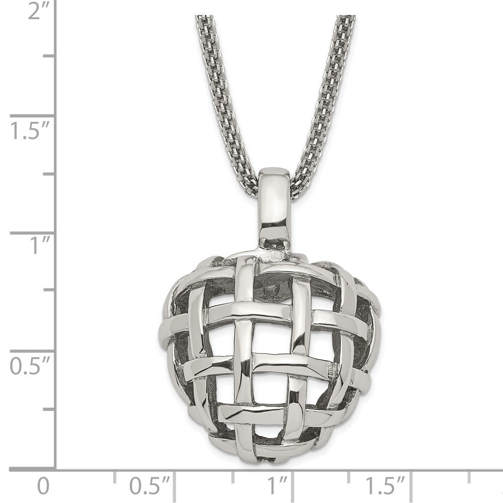 Stainless Steel Woven Heart Necklace