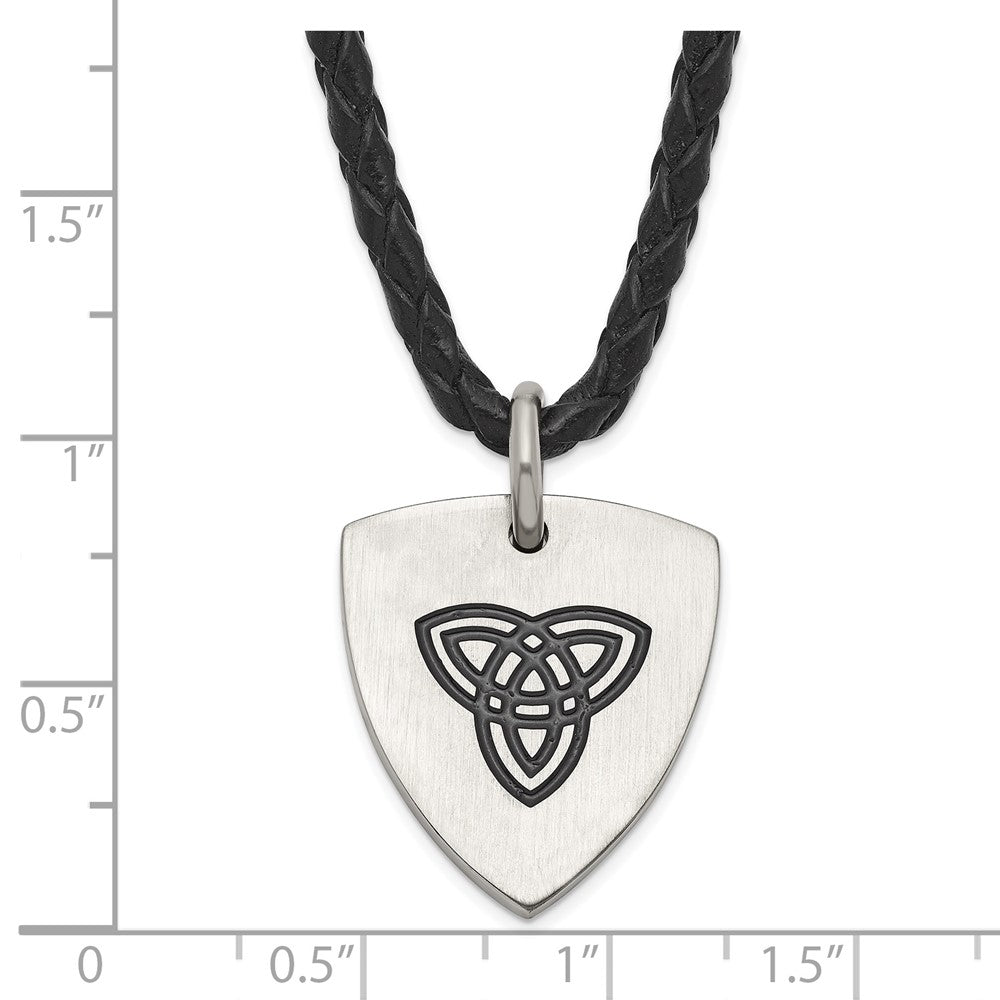 Stainless Steel Enameled Trinity Necklace