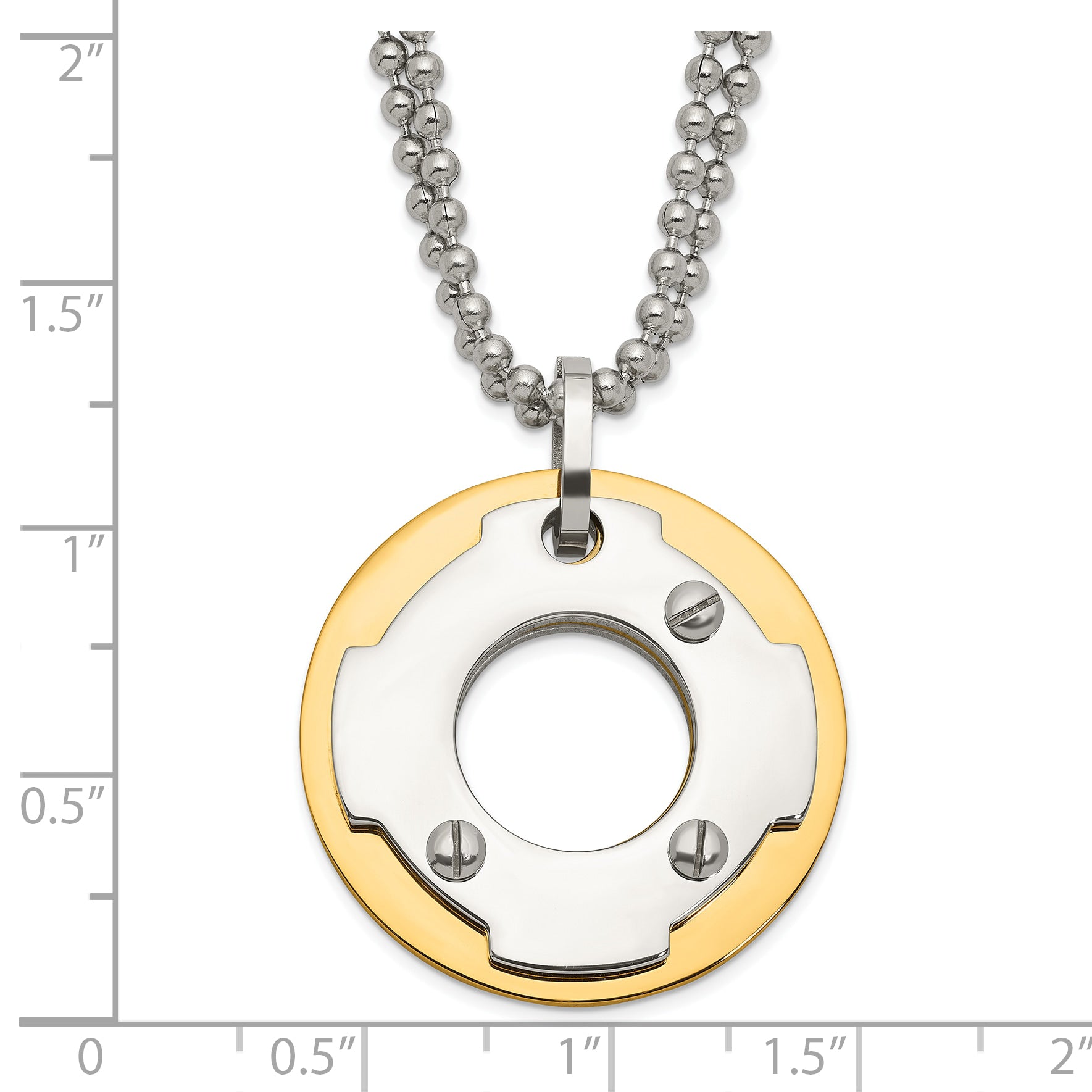 Stainless Steel Yellow IP-plated Circle Double Necklace