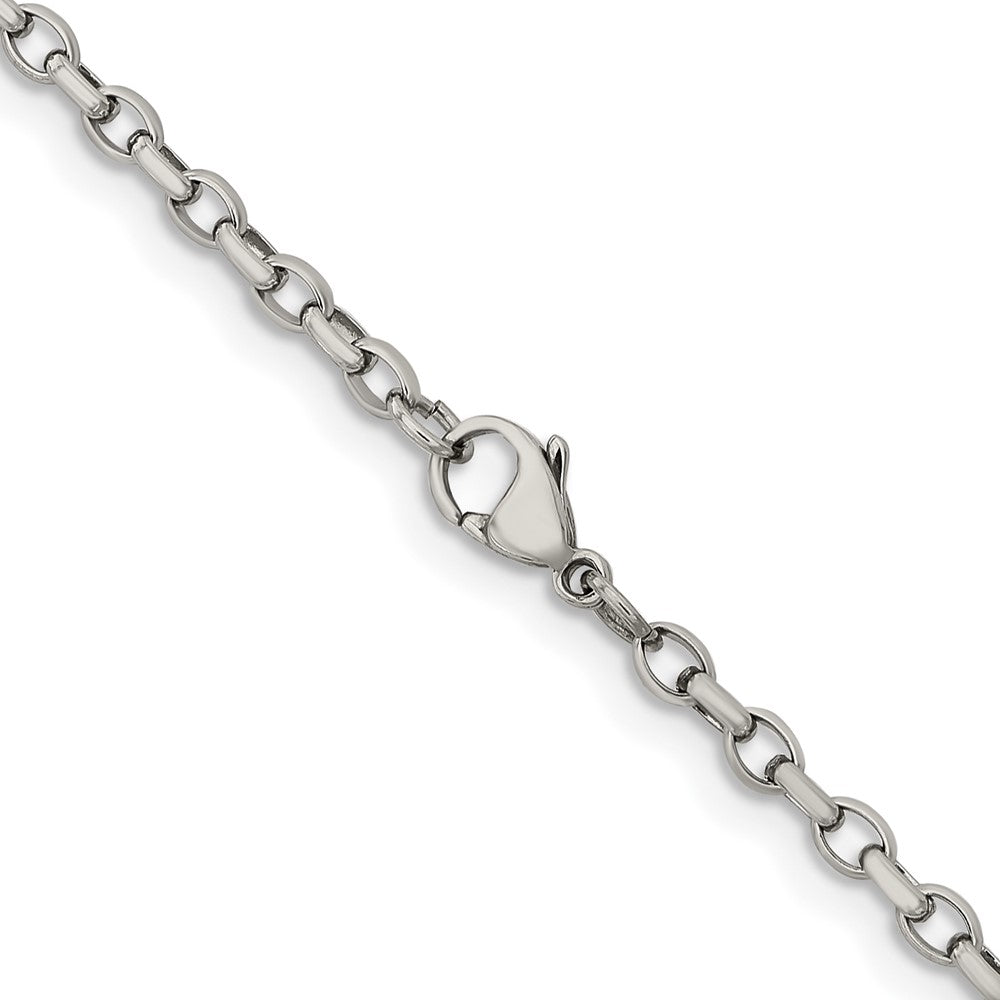 Chisel Stainless Steel Polished 3.2mm 24 inch Cable Chain