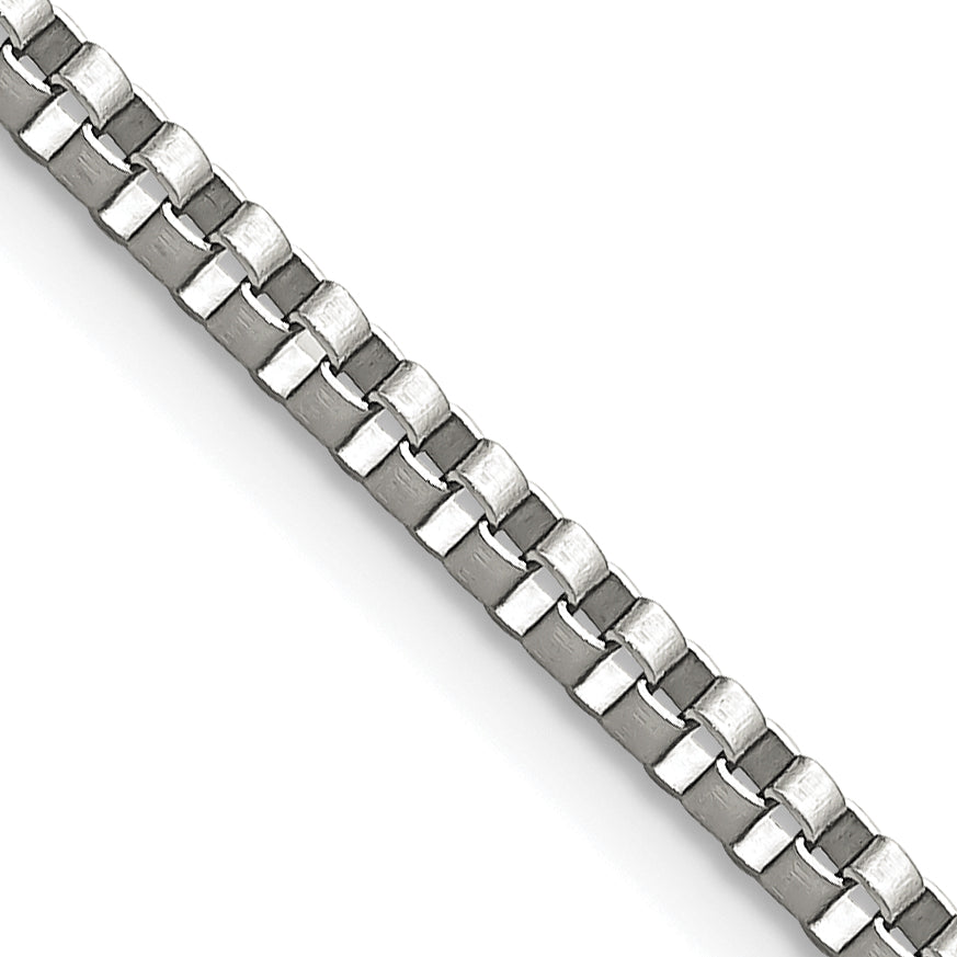 Chisel Stainless Steel Polished 2.4mm 22 inch Box Chain