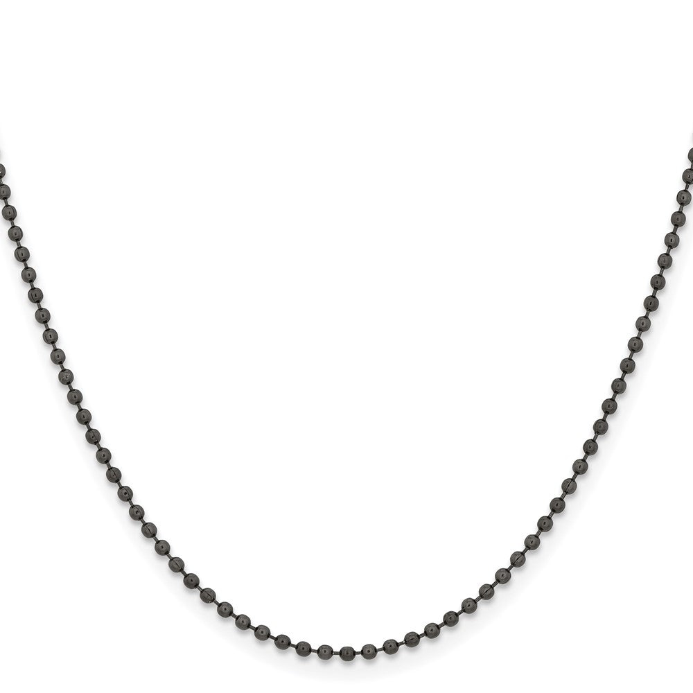 Chisel Stainless Steel Polished Black IP-plated 2mm 20 inch Ball Chain