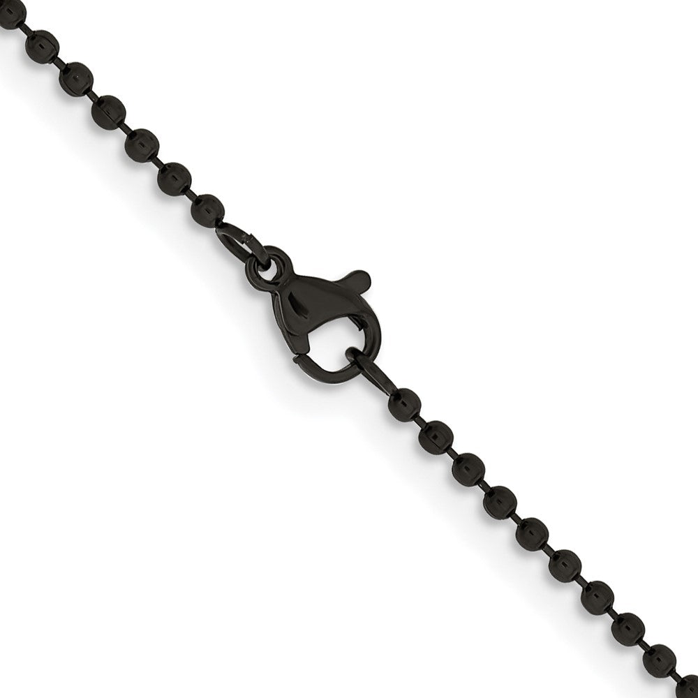 Chisel Stainless Steel Polished Black IP-plated 2mm 24 inch Ball Chain