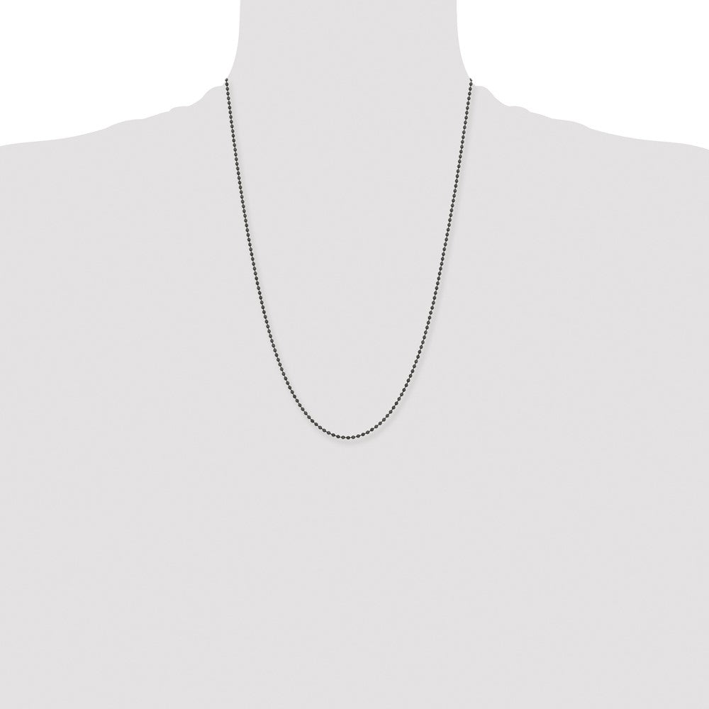 Chisel Stainless Steel Polished Black IP-plated 2mm 24 inch Ball Chain