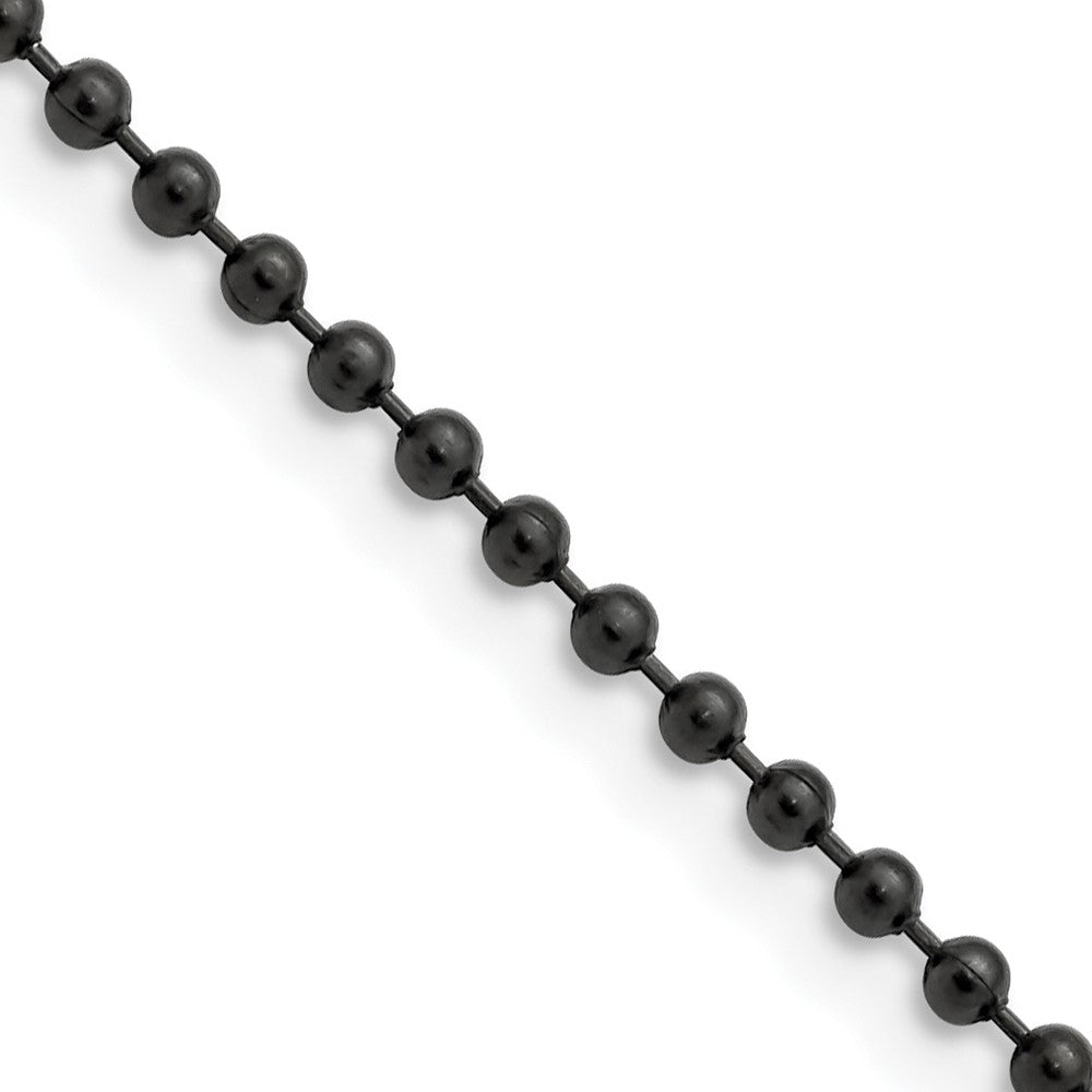 Chisel Stainless Steel Polished Black IP-plated 2.4mm 22 inch Ball Chain